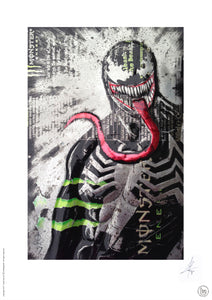 Hand Signed PRINT - By Chris Duncan - VENOM on MONSTER can