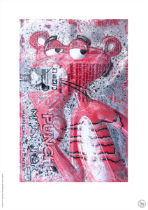 Hand Signed PRINT by Chris Duncan, Pink Panther on Monster Can