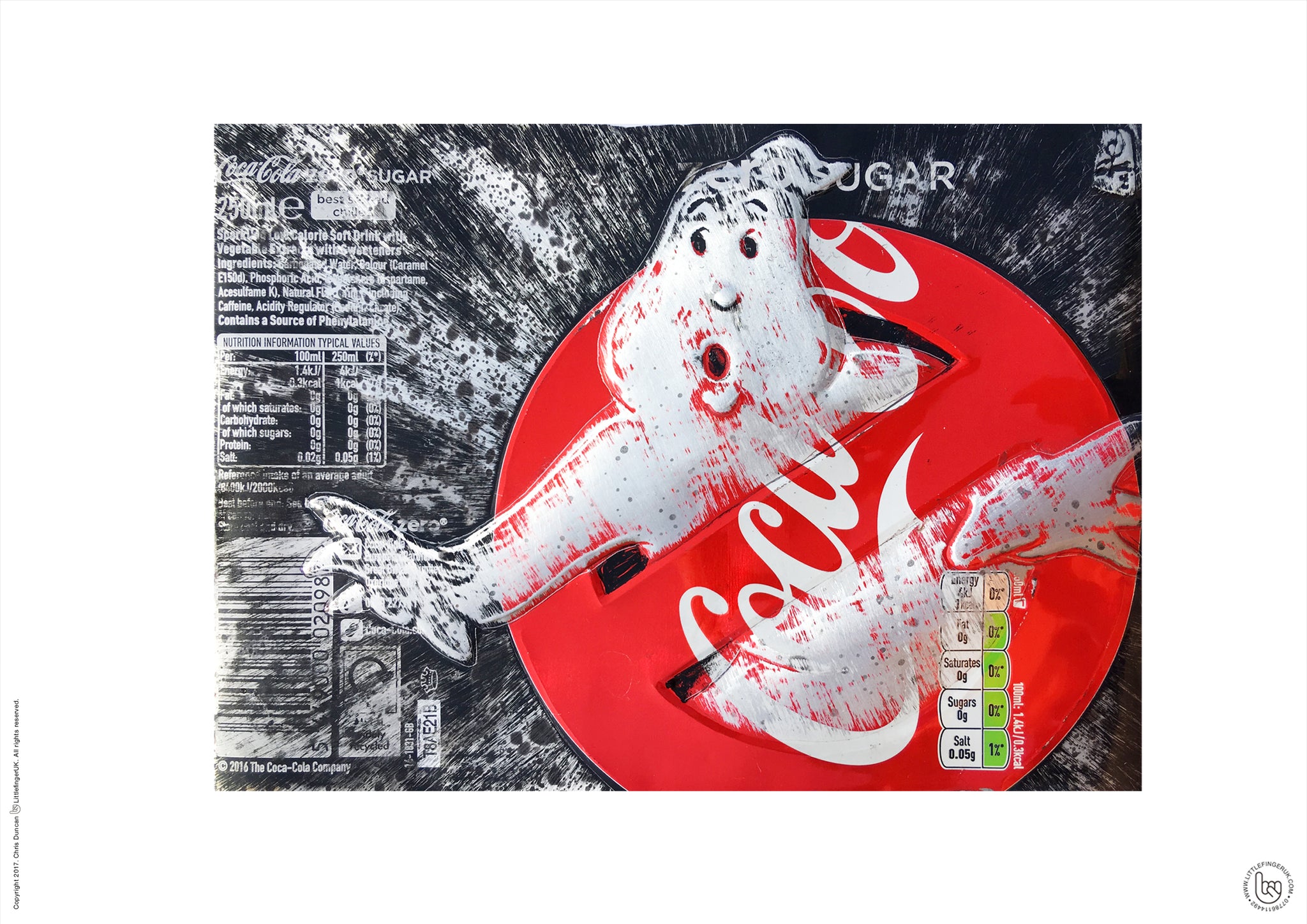 Hand Signed Print by Chris Duncan, MICKEY on Coke Zero Can, Comic, Fan Art, shops Street Art, Disney, Fandom, Geek, Urban Art, Recycled Art