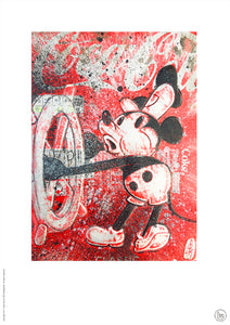 Hand Signed PRINT by Chris Duncan - STEAMBOAT MICKEY on COKE can