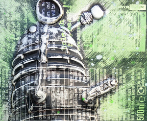 Hand Signed PRINT by Chris Duncan, DALEK on MONSTER Can