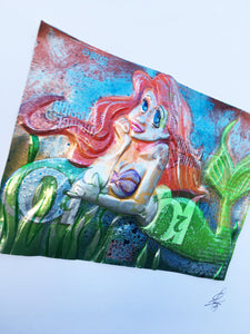 SOLD-AVAILABLE for COMMISSION - ORIGINAL Artwork - Chris Duncan - THE LITTLE MERMAID on J2O can