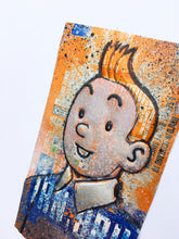 Load image into Gallery viewer, SOLD-AVAILABLE for COMMISSION - ORIGINAL Artwork - Chris Duncan - TINTIN on IRN BRU can