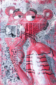 Hand Signed PRINT by Chris Duncan, Pink Panther on Monster Can