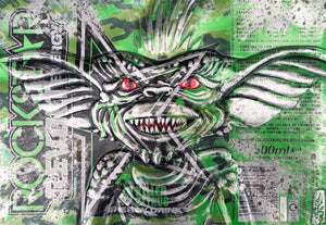 Hand Signed PRINT by Chris Duncan, GREMLIN/STRIPE on ROCKSTAR Can